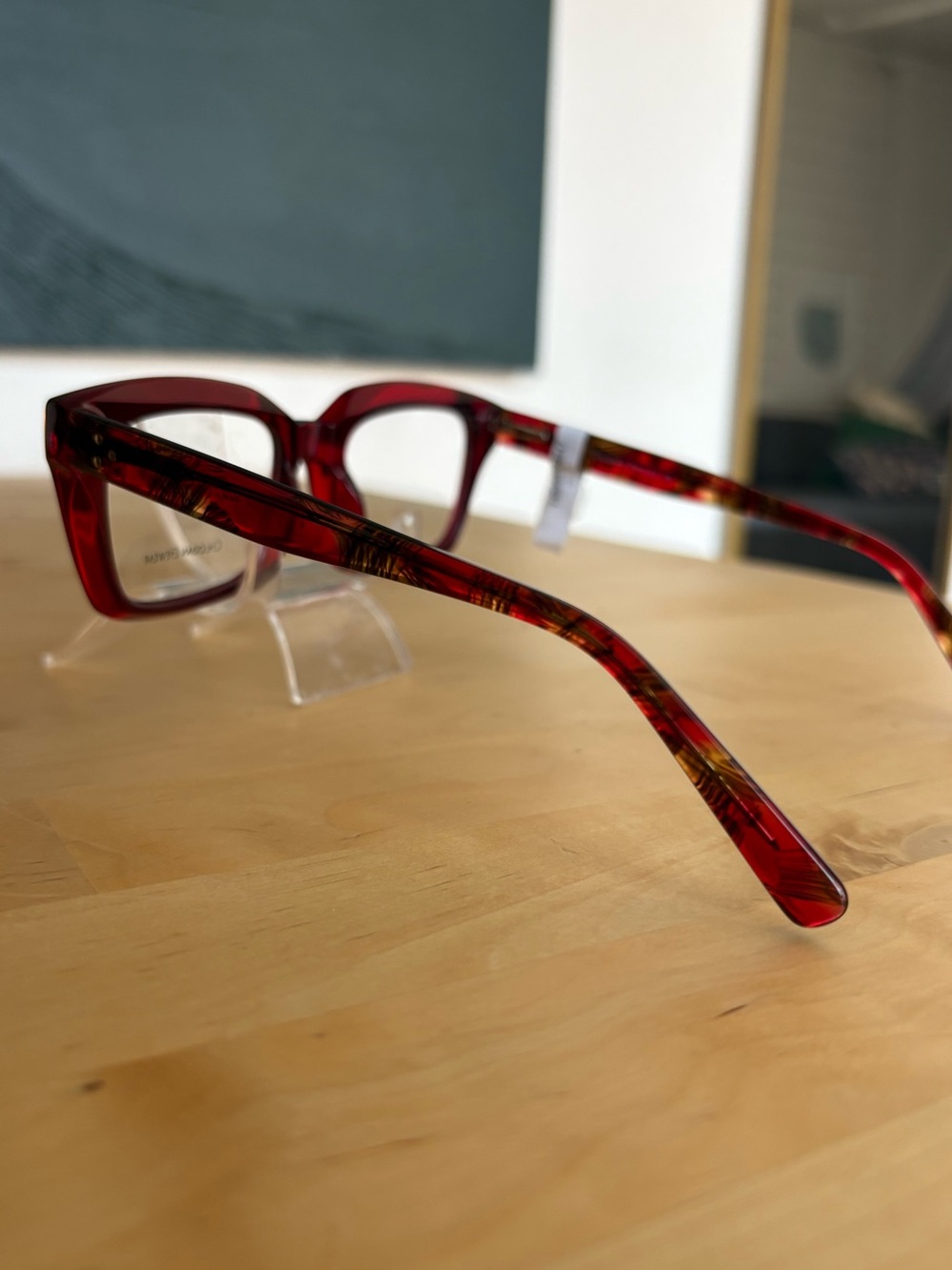 Chlogan Eyewear Red CH9122 Oversized Bold Square Eyeglass Frames 50-20-145 NWT - Picture 6 of 15